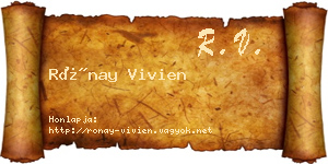 Rónay Vivien névjegykártya
